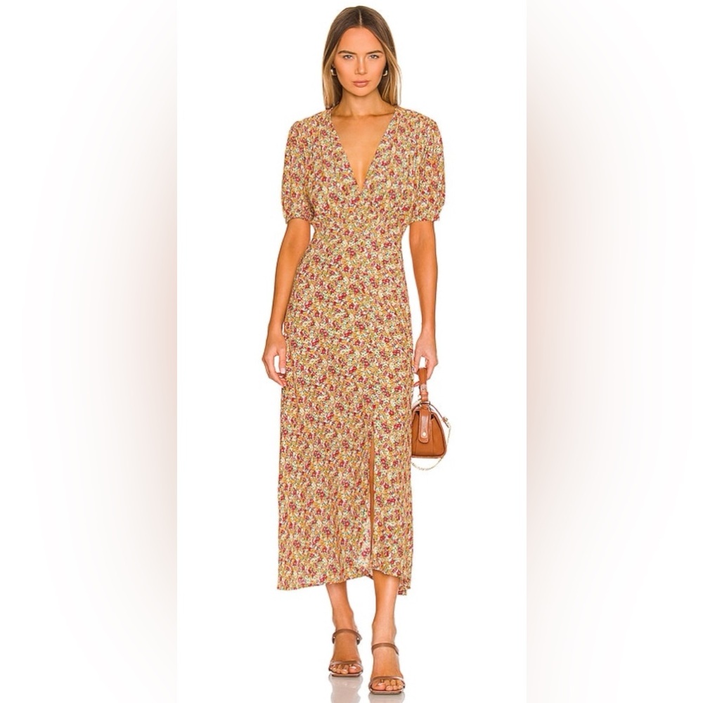 NWT size 4 Faithfull the Brand Bellavista Midi Dress La Gomera